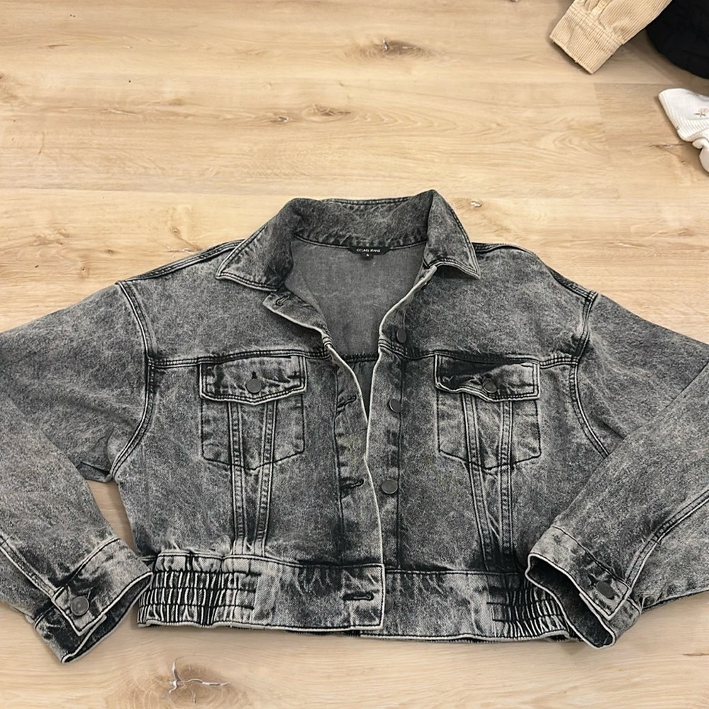 Black Acid Wash Denim Jacket